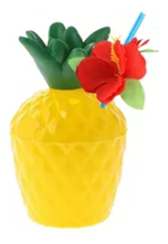 Q Copas De Fiesta Hawaianas Con Coco Y Piña, 1 Pieza