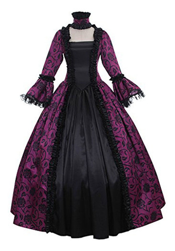 Vestido De Victoriano Elegante Clásico Disfraz De Catrina