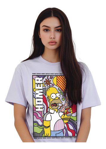 Playera Mujer Homer Simpson Los Simpson Comfy Fit