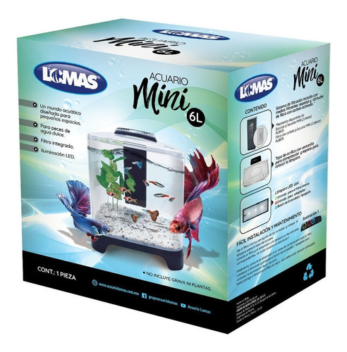 Imagen 3 de 10 de Acuario Mini De 6 Litros Pecera Betta