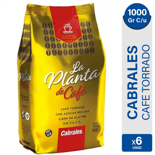 Cafe Torrado Molido La Planta De Cafe Cabrales 1kg - Pack X6