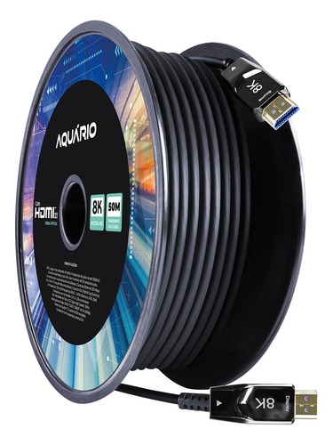 Hdmi Fibra Óptica Ultra Hd Versão 2.1 Com 50m