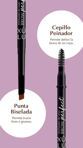 Imagen 4 de 8 de Lapiz De Cejas Biselado Con Cepillo Brow Perfect Xulu Z390