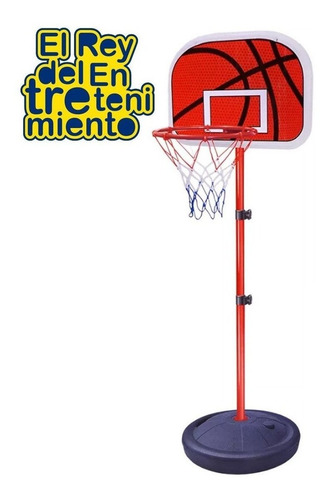 Imagen 3 de 7 de Tablero Aro Basketball + Base + Red+ Pelota +inflador El Rey