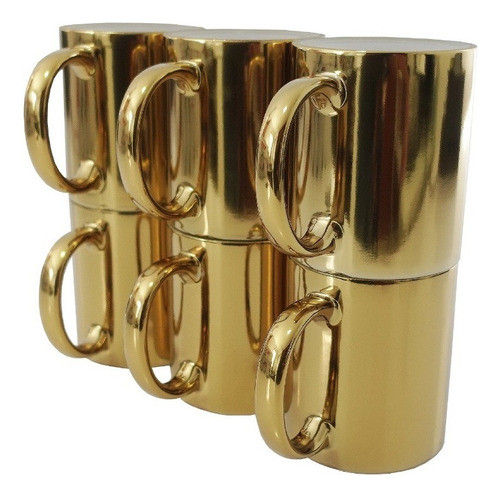 Taza Espejo Dorado 11oz Sublimación Color Make 12pzs Sin impresión