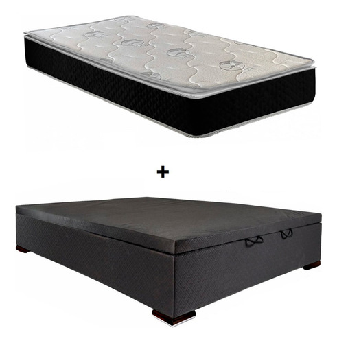 Cama Baúl 2 Plazas + Colchon 130 Kg Box Sommier Canape