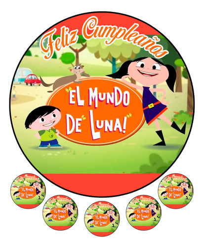 Lamina Comestible El Mundo De Luna- 20 Cm Y Chicas -azucar