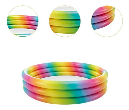Inflable De Tres Aros Para Agua Multicolor