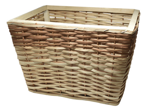 Canasto Piramidal De Mimbre Delantero Para Bicicleta Color Beige