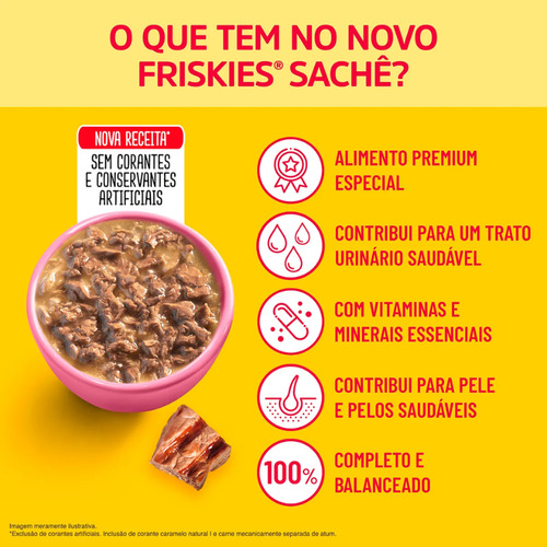 Friskies Sachês Para Gatos Filhotes Sabor Carne 85g