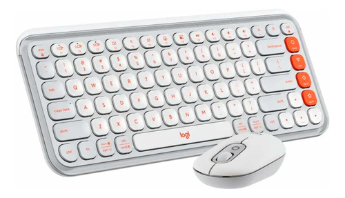 Teclado Logitech + Mouse Pop Icon Bluetooth Sp Copilot White