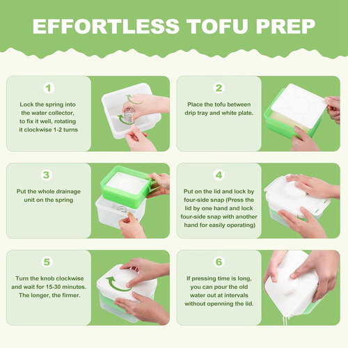 Prensa De Tofu, Prensa De Tofu Ajustable, Apta Para Lavavaji
