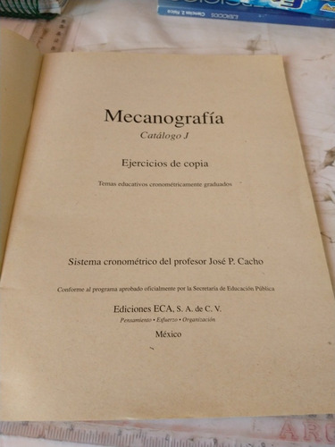 Mecanografía Catálogo J José P Cacho Eca (Usado)