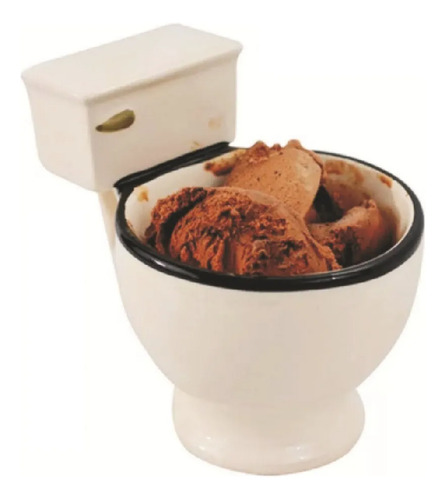 Taza Bowl De Cerámica En Forma De Wc Inodoro Color Blanco