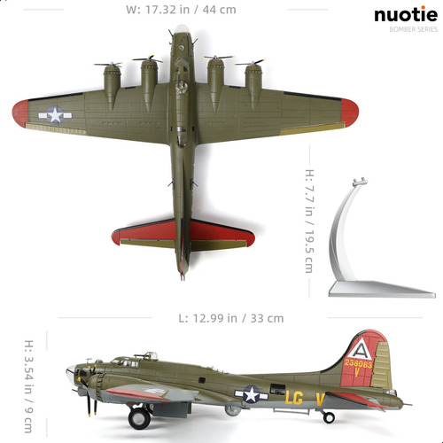 Bombardeiro B-17 Fortress 1/72 (pintura Em Cinza Claro) Segu