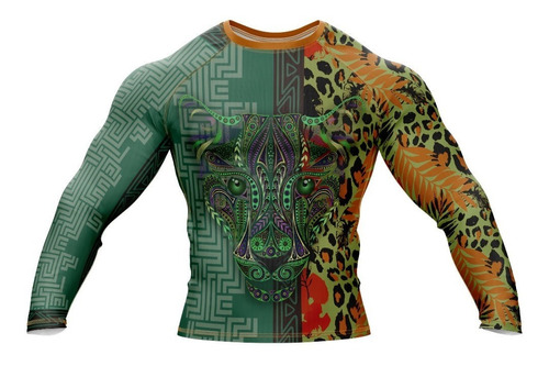 Doxe Jersey Playera Slim Fit Verde Jaguar Manchas Adornado 