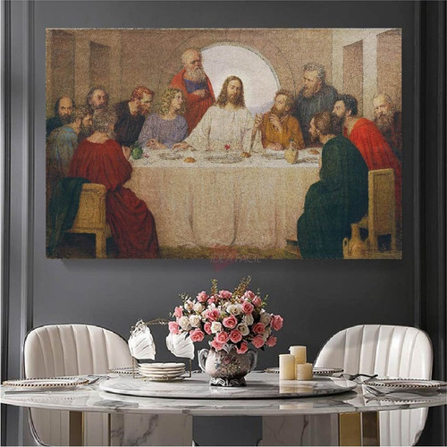 Cuadro Última Cena Jesús Canvas Grueso 90x60