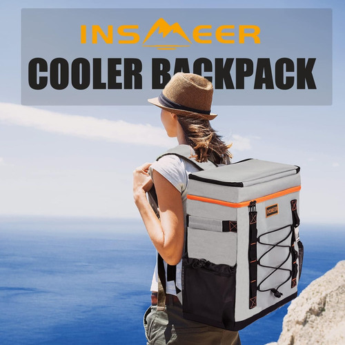 Hielera Mochila Térmica Anti Fugas Insmeer Gran Capacidad Gris