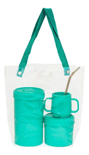 Imagen 3 de 10 de Set 3 Combo Kit Matero Mate Bombilla Yerbera Azucarera Bolso