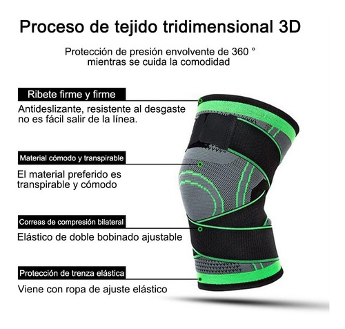 Imagen 7 de 10 de Rodillera Elastica De Compresion Gym Correr Crossfi