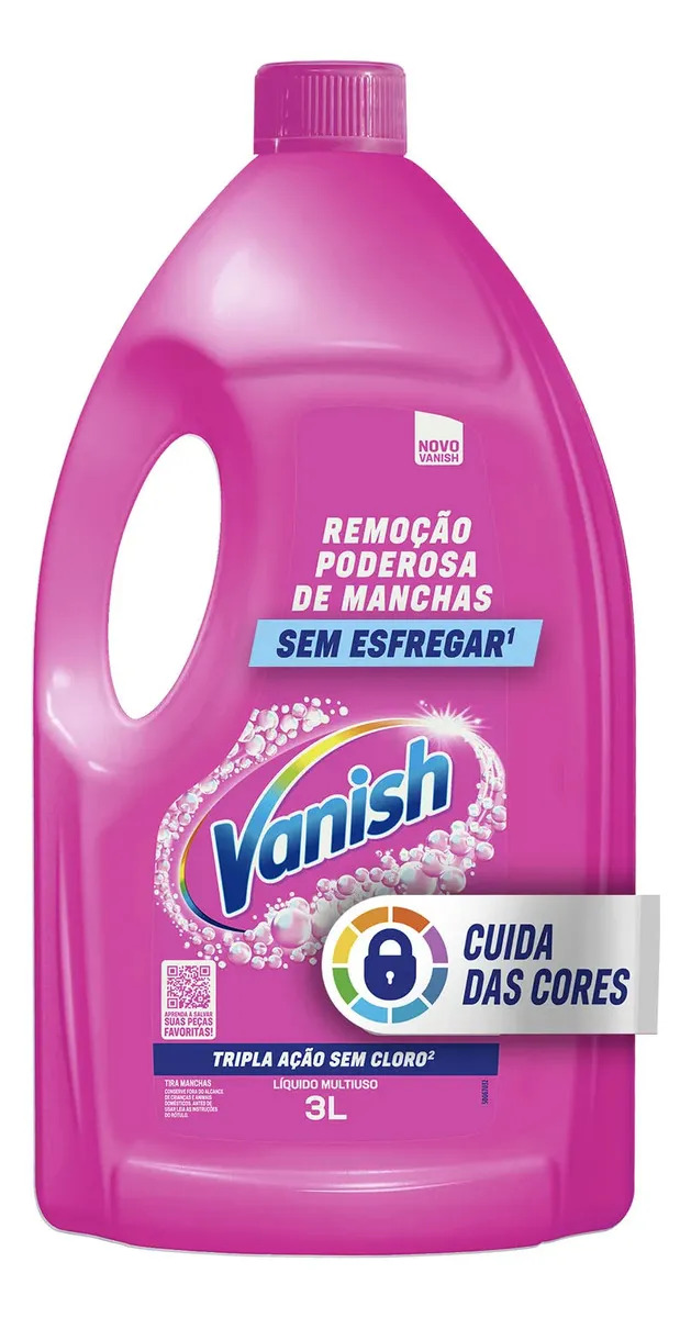 Tira Manchas Vanish Líquido Multiuso sem Cloro para Roupas Coloridas 3L