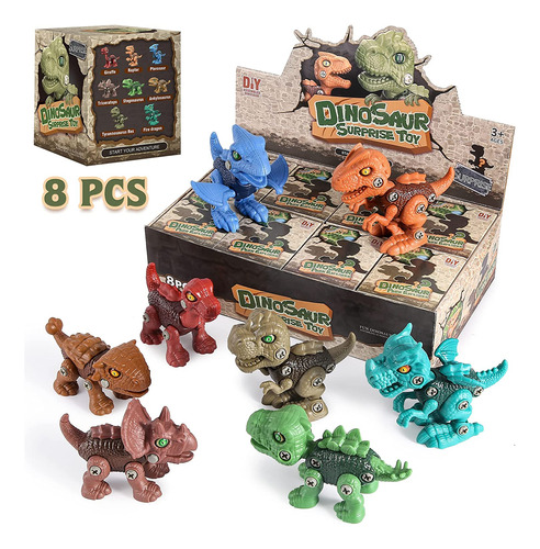 8 Cajas Sorpresa Diferentes Dinosaurios, Juguetes De Di...