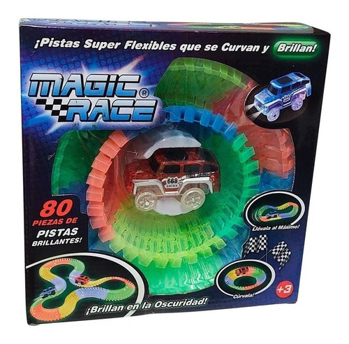 Pista Brilla Flexible Magic Race 80 Pzs Auto Jeep Distryzumi