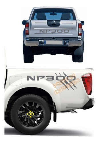  Stickers Garras Para Nissan Np 300 Pick Up + Tapa Y Garrazo