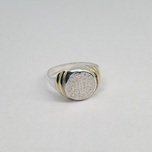 Imagen 2 de 9 de Anillo Plata Y Oro San Benito