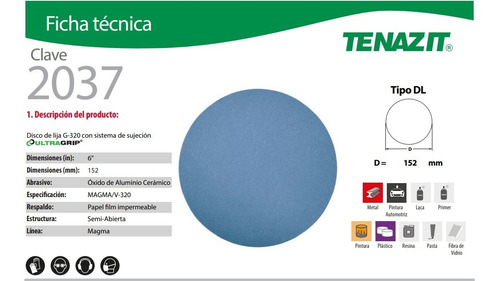 Disco De Lija Autoadherible Magma Clave Grano 320