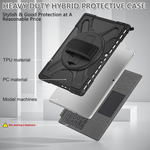 Funda Negra De Tpu + Pc Para Microsoft Surface Pro 8