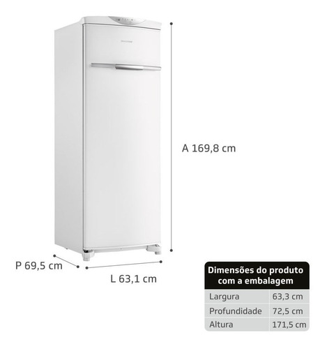 Imagem 3 de 6 de Freezer Vertical Brastemp Flex Frost Free 228 Litros Bvr28mb