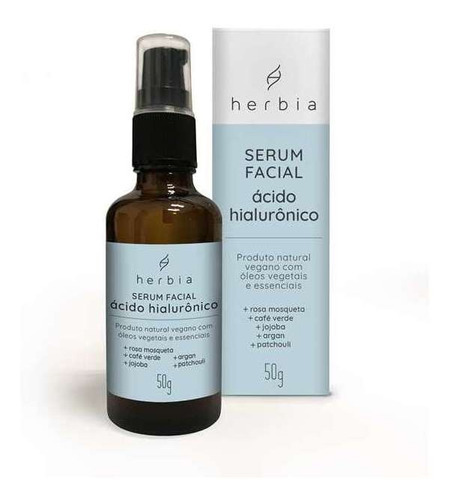 Serum Facial Ácido Hialurônico 50g Vegano Orgânico Herbia