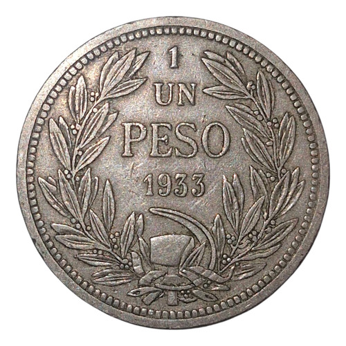 Moneda 1 Peso Chileno Año 1933 Original En Excelente Estado (Usado)