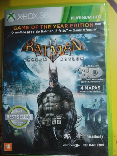 Jogo Batman Arkham Asylum Xbox 360 Original- Mídia Física
