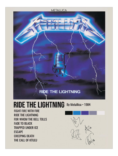 Poster Papel Fotografico Metallica Ride The Lightning 45x30