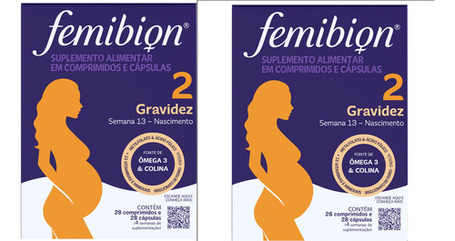 Kit 2 Un Femibion 2 Com 28 Comprimidos E 28 Cápsulas Sabor Sem Sabor