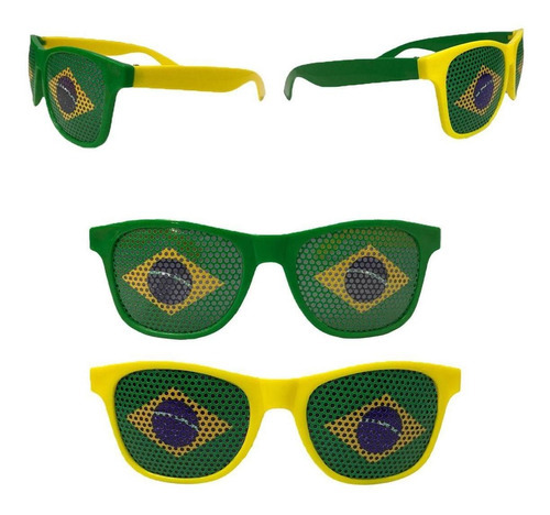 Kit 2 Óculos Verde E Amarelo Copa Do Mundo