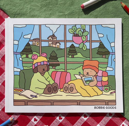 Livro De Colorir Bobbie Goods Capa Dura 50 Páginas De Desenhos Em Folha A5 180gr Boobie Goods