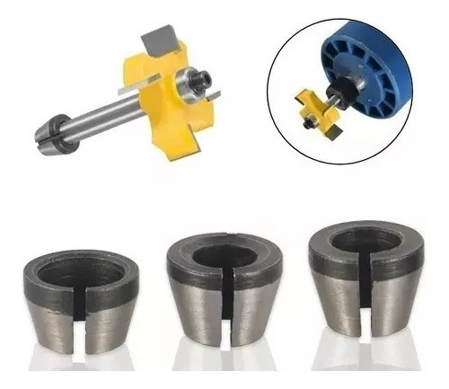 Set De 3 Adaptadores De Fresa Para 1/4 Pulgada, 6 Y 8 Mm