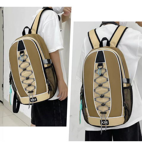 Mochila Para Laptop Portatil Impermeable Mochila Hombre Color Caqui Diseño De La Tela Combinación De Colores