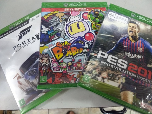 Pes 19 + Bomberman + Forza 7 Xbox One Mídia Física 