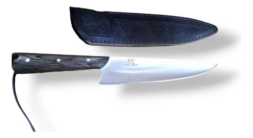 Cuchillo Artesanal Jv Labrado Madera 109