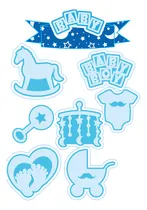 Comprar Adorno Torta Cake Topper  Personalizado Varios Personajes Celeste Baby Shower Nene