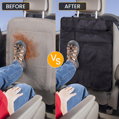 Econour Kick Mats 2 Unidades Protector De Asiento Trasero Nombre Del Diseño Negro