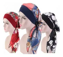 Comprar Turbante Oncológico Alopecia Adorno Cabeza Chifón 3 Piezas