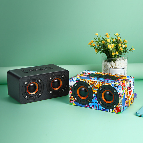 Altavoz Bluetooth Con Subwoofer Doble Y Grafiti