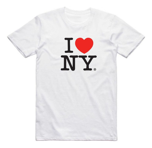 Remera I Love Ny 100% Algodón Estampado Serigrafía