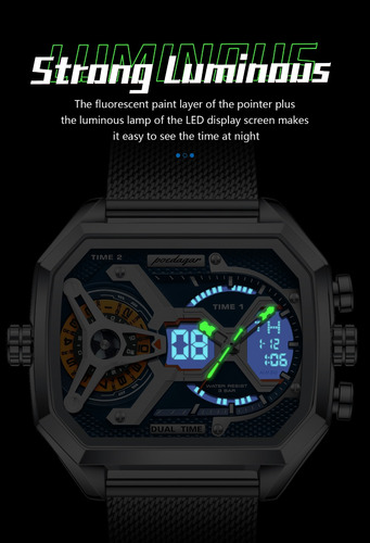 Reloj Electrónico Led Rectangular Con Fecha Y Semana Para Ho