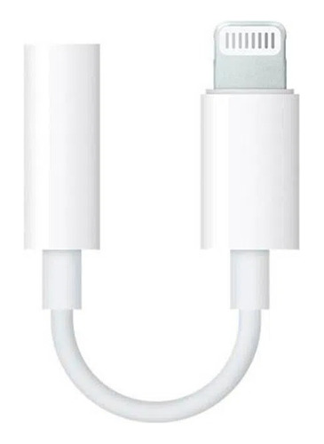 Adaptador Audifono Convertidor Plug 3.5 Para iPhone Lighting Color Blanco